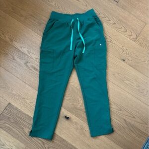 Figs High-Waisted Yola Skinny Scrub Trousers - Hunter Green - Size M - Like New